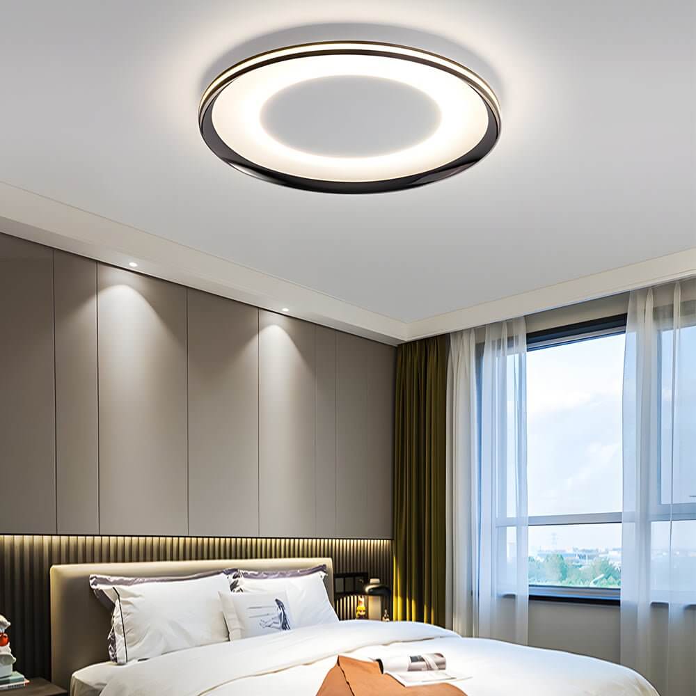 flush mount round black led ceiling light