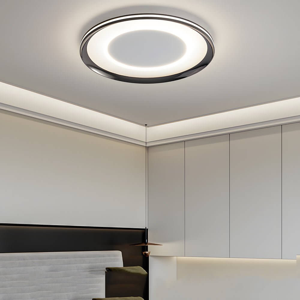 flush mount round black led ceiling light