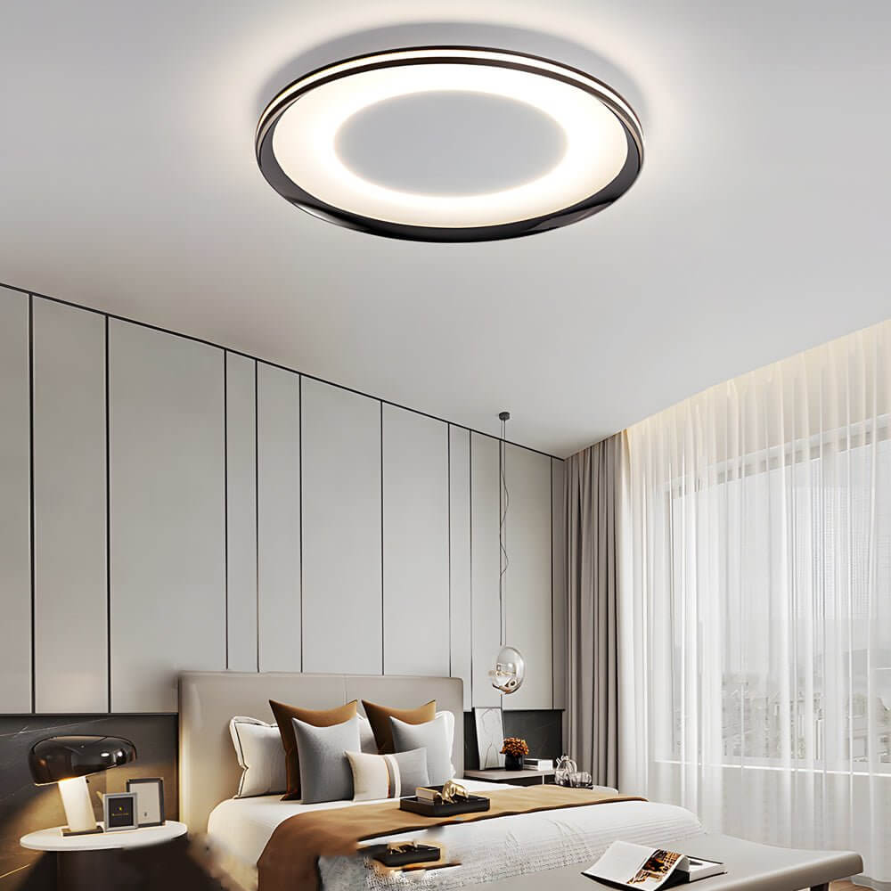flush mount round black led ceiling light