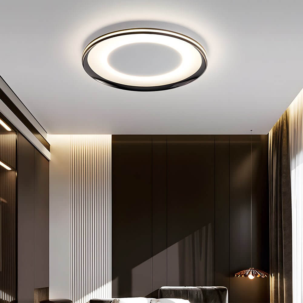 flush mount round black led ceiling light