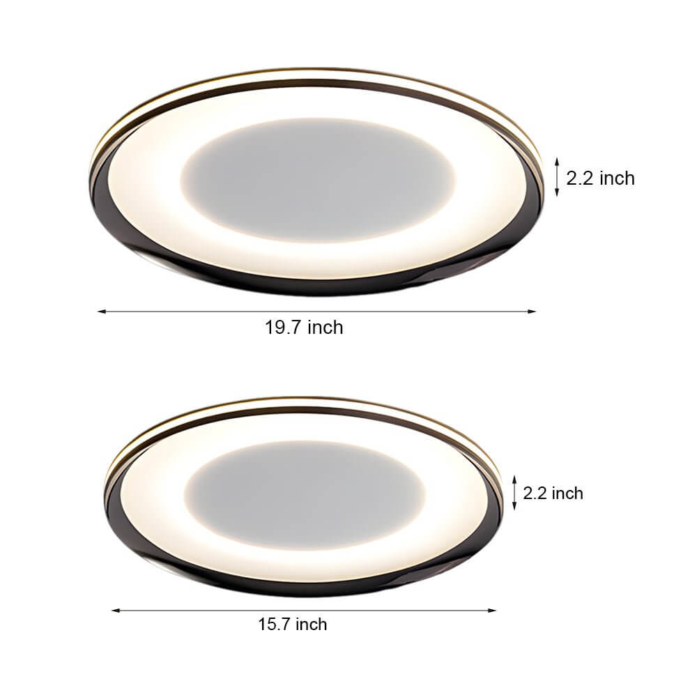 flush mount round black led ceiling light