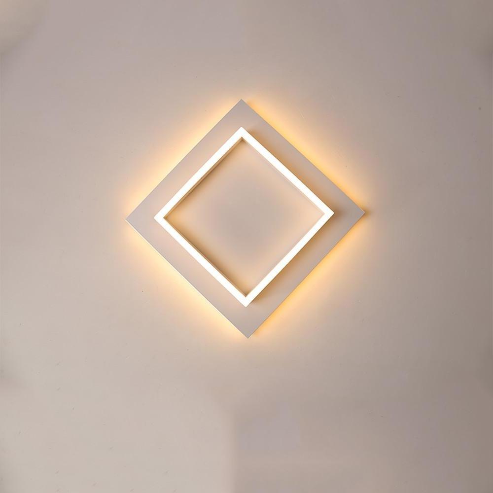 Square Modern LED Flush-Mount Ceiling Light, Set of 2 — Metal, Acrylic Shade, 36W, 16", Dual Color Temperature