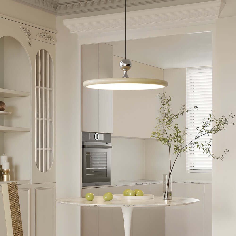 UFO Disc Pendant Light — Iron, Acrylic, 15.75" Wide, 3-Step Dimming (3000K/4500K/6000K), RA≥97