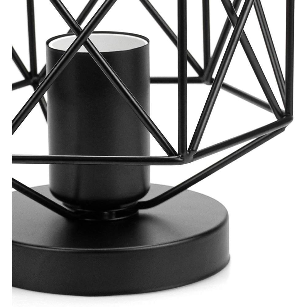 Traditional Wire Frame Lantern Semi-Flush Mount — Black Metal, E26/E27, Indoor