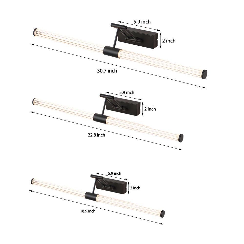 Adjustable 360° Dual Swing-Arm LED Vanity Light Bar — Iron, Aluminum & Acrylic, 4000K Neutral White, 14W–22W
