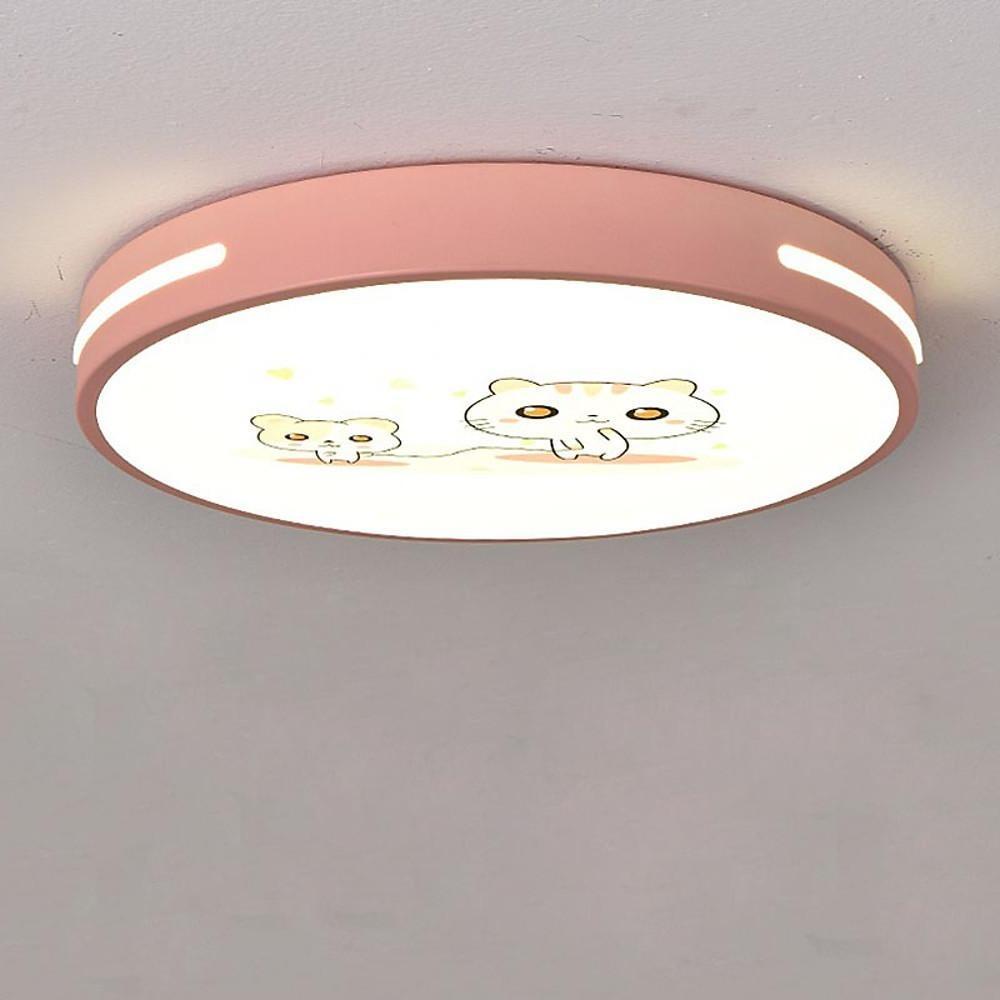 Modern Circular Flush-Mount Ceiling Light — Metal and Acrylic, LED 20W, 16" Diameter, 3000K–5400K