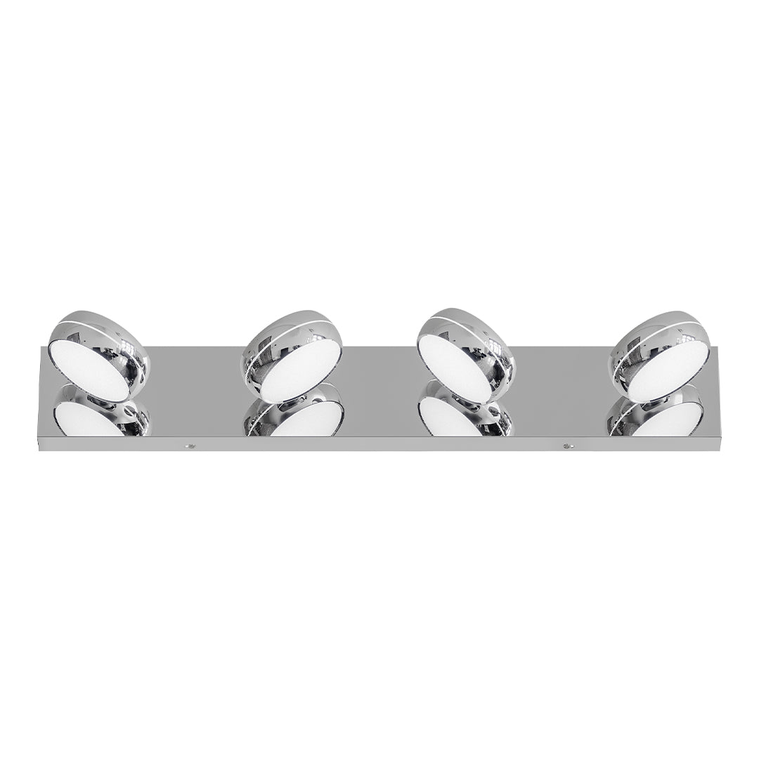 Minimalist Chrome Bathroom Vanity Light — Aluminum, LED 6000K, 3 to 6-Light Configurations