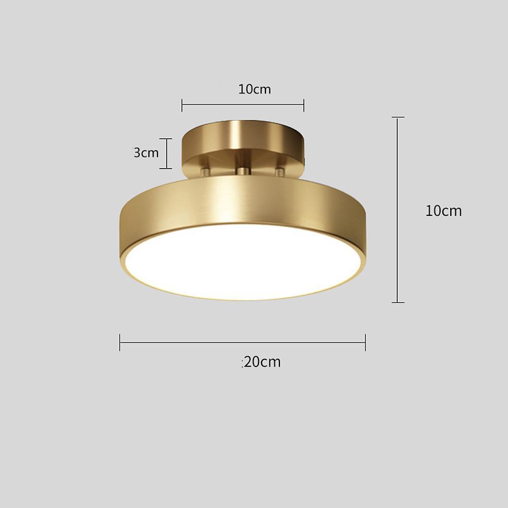 Circular Adjustable LED Flush-Mount Ceiling Light — Electroplated Copper, Acrylic Shade, 12/18W, 3000K/4500K/6500K