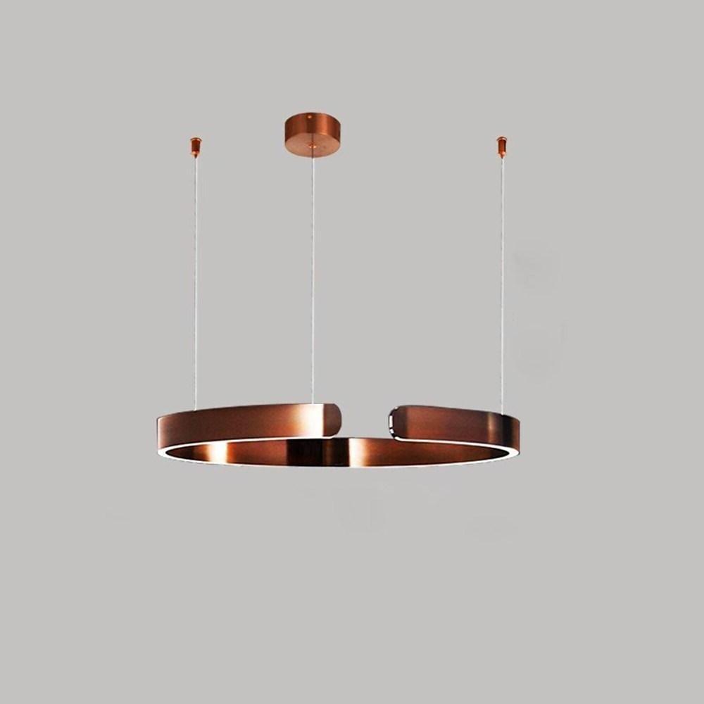 Open Ring LED Pendant Light — Stainless Steel and Acrylic, 24" Diameter, 3000–5400K, Gold Finish