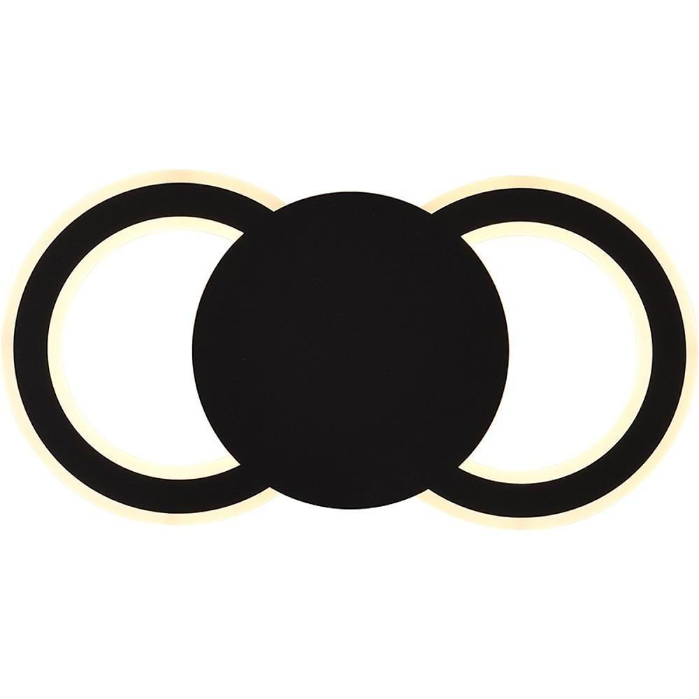 Geometric Dual-Ring 2-Light LED Flush Mount — Metal, 3-Step Dimming, 15"