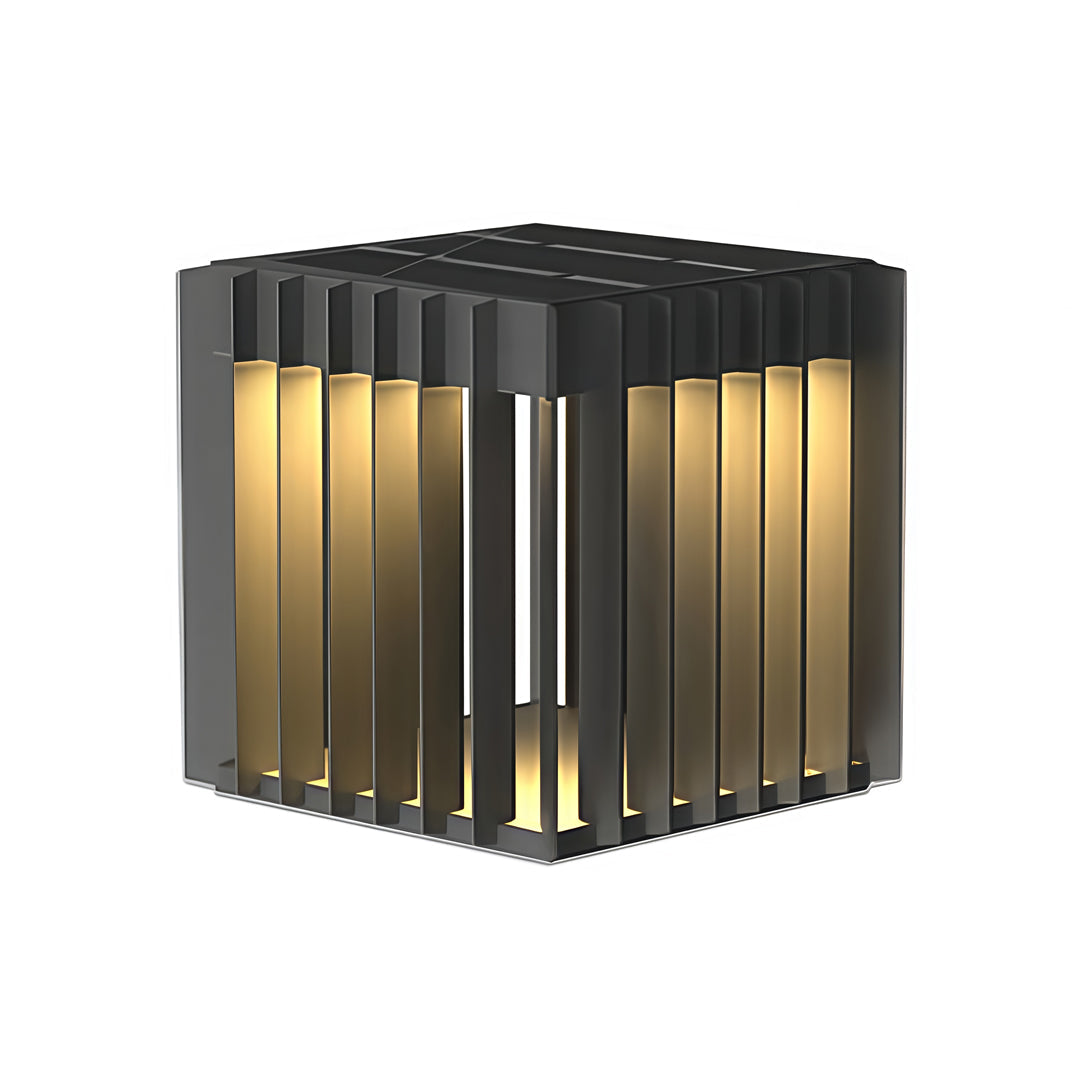 Geometric Hollow Outdoor Pillar Light — Stainless Steel, LED, Solar / Hardwired, IP65, 3 Sizes