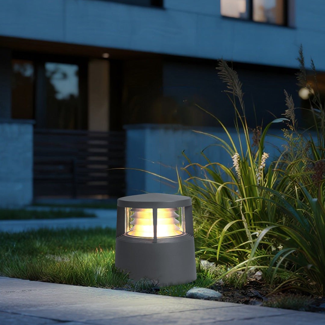 Minimalist Cylindrical LED Bollard Light — Die-Cast Aluminum, 18W, E27, IP65, 3000K Warm White