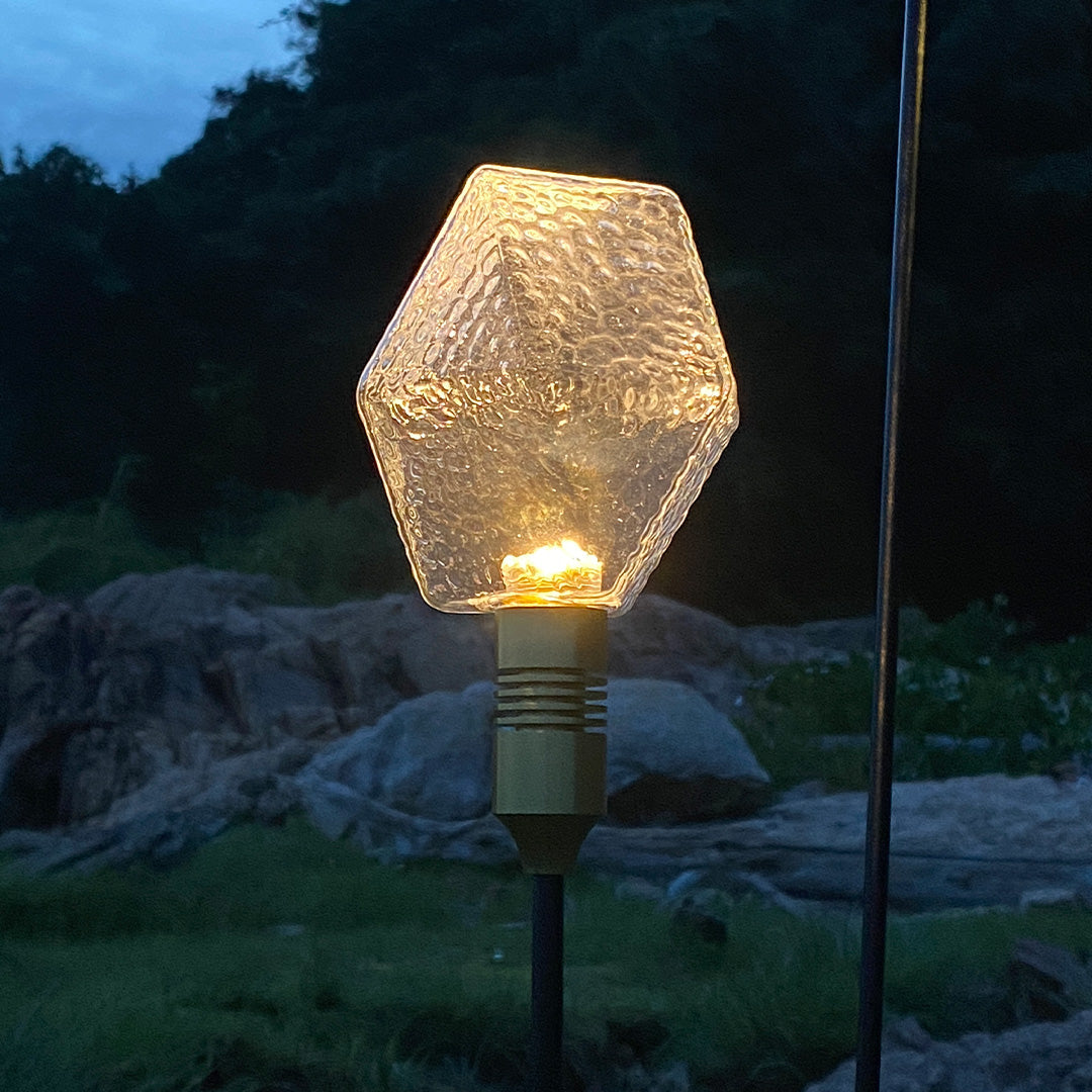 Diamond-Cut Glass Sphere Path Light — Aluminum, 2W LED, IP65, Adjustable Height, DC24V Hardwired