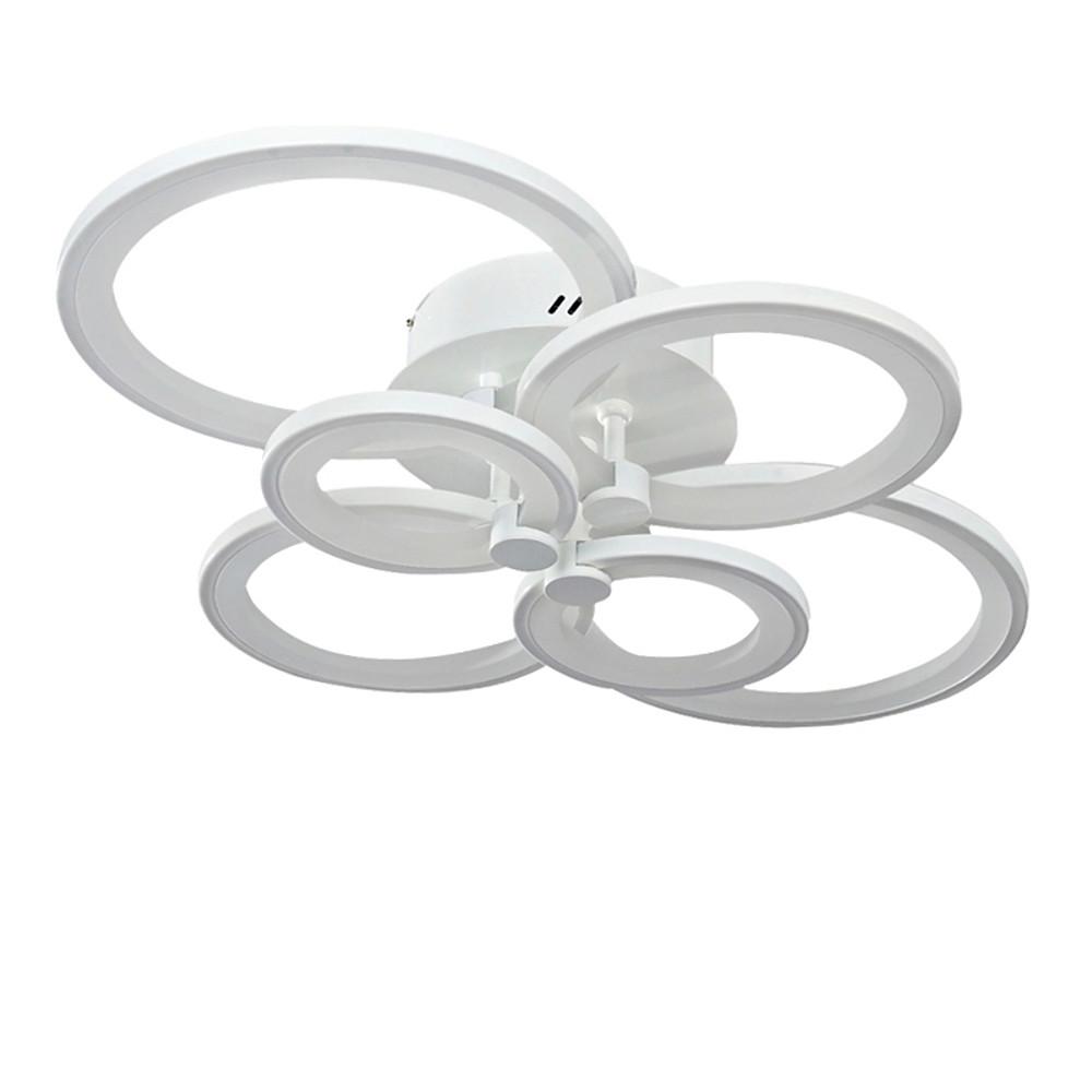 Multi-Ring Flush-Mount Ceiling Light — Metal and Acrylic, Dimmable LED, 3000K–6000K, 31" Wide