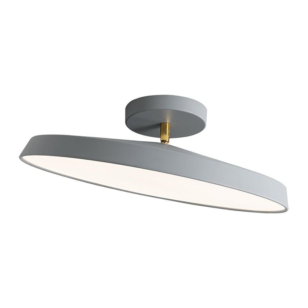 Circular Art Deco Semi-Flush Mount Ceiling Light — Aluminum & PVC, Adjustable 1-Light LED, 56W, 20" Diameter