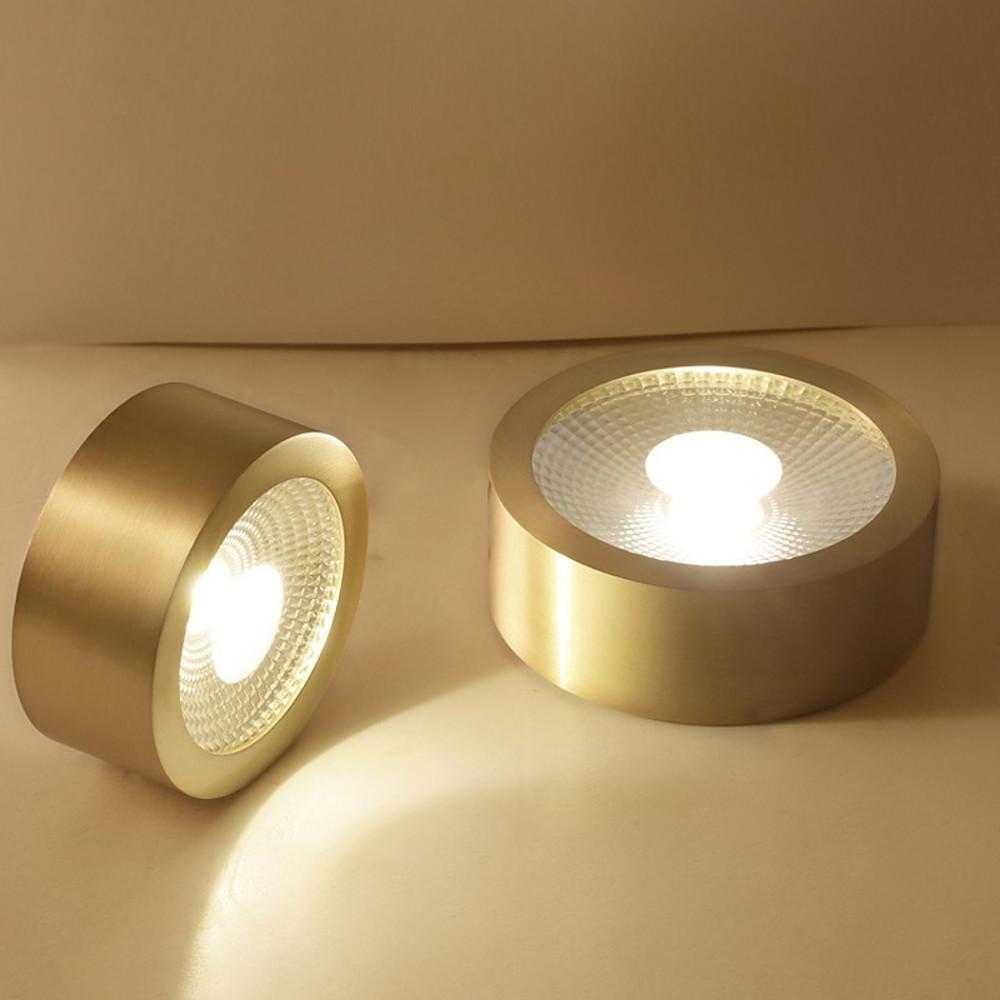 Round Flush-Mount Ceiling Light — Copper and Acrylic, LED, 7W, 3" or 4"