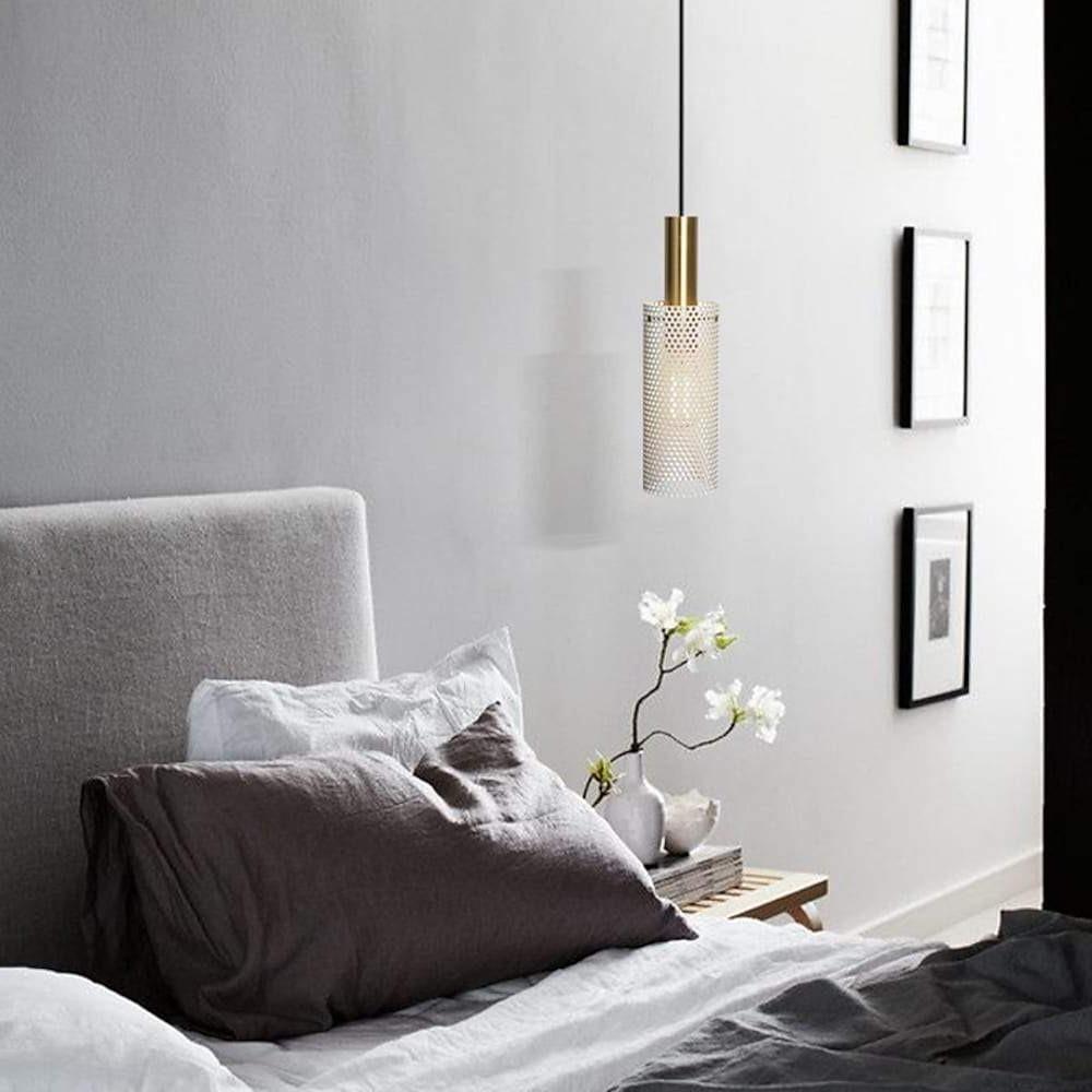Cylinder Mini Pendant Light — Black or White Metal, LED, 1-Light, E26/E27, 5W, Adjustable Cord