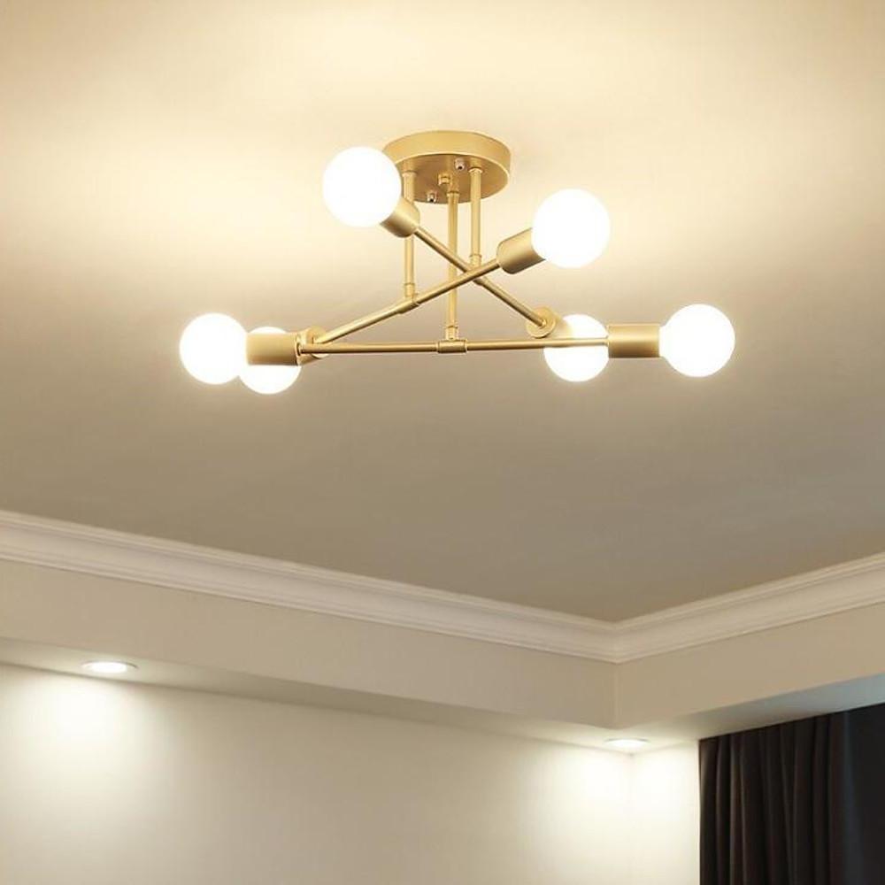 Geometric Sputnik Semi-Flush Mount — Metal, 6-Light LED, 28" Diameter