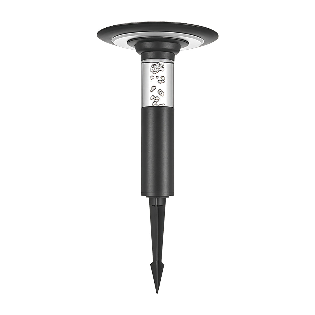 Solar Outdoor Pathway Light — Black Aluminum, 5W LED, Dual Color Temperature (3000K/6000K), IP65, 4000mAh, Ground Stake