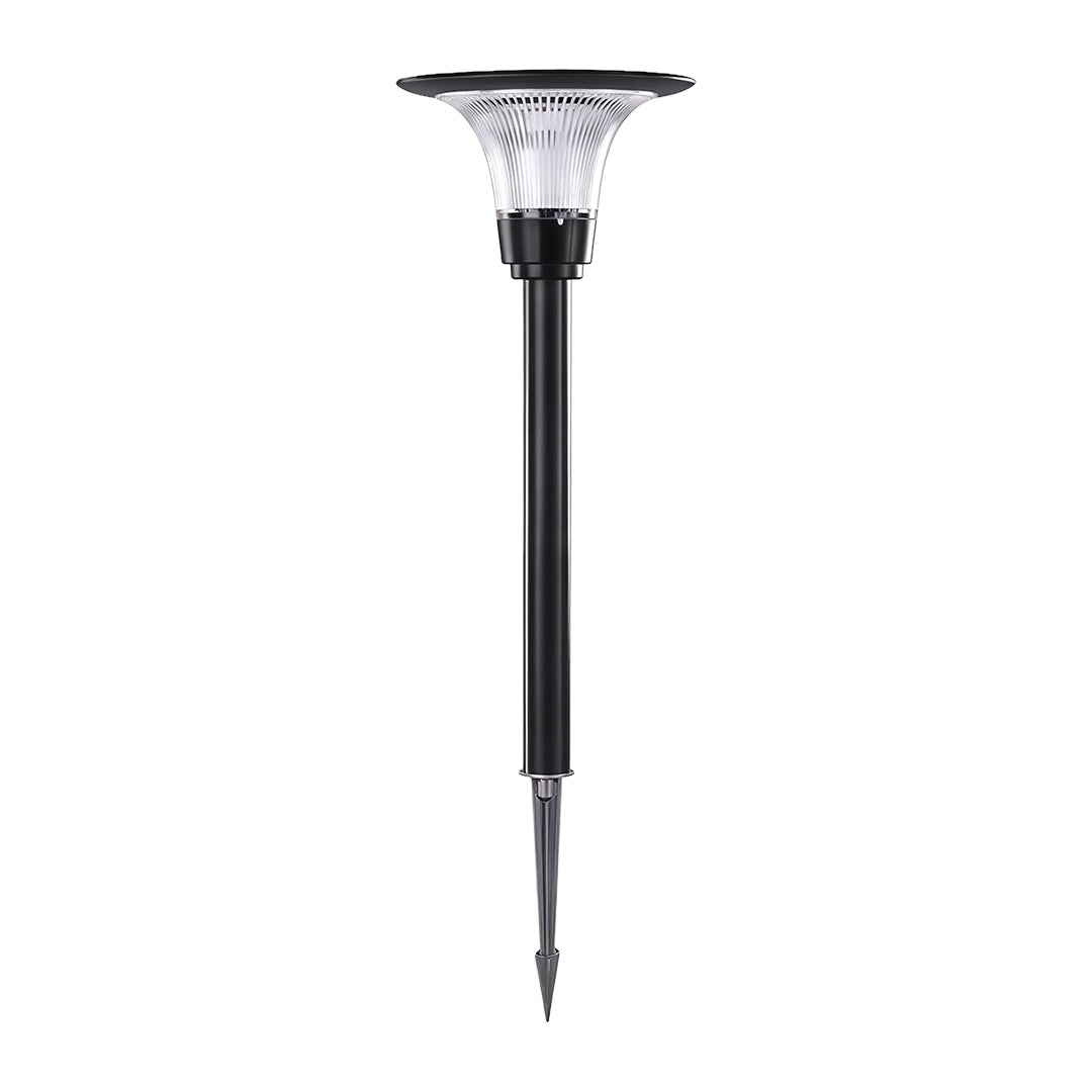 Black Solar Path Light with Ground Socket — Die-Cast Aluminum, 5W LED, Dual Color Temperature (3000K/6000K), IP65, 4000mAh, 30"