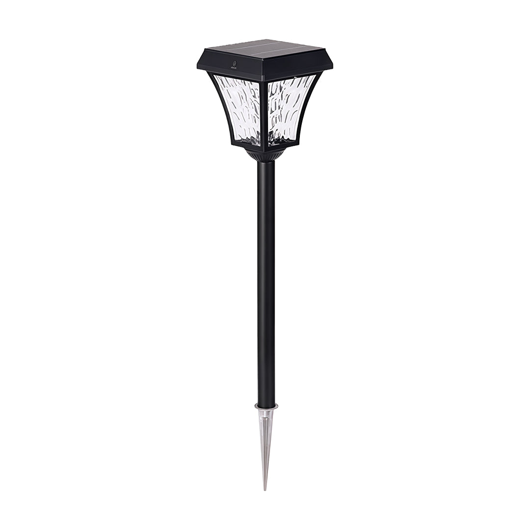 Solar Pathway Light — Black Die-Cast Aluminum, 2W LED, Dual Color Temperature (3000K / 6000K), IP65 Weatherproof, 28.74" H
