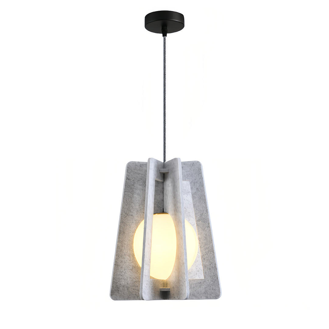 Geometric Felt Mini Pendant — PE+PET Acoustic Felt, Iron, 30/35cm, 6 Colors, Adjustable 2m Cord