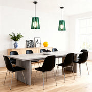 Geometric Felt Mini Pendant — PE+PET Acoustic Felt, Iron, 30/35cm, 6 Colors, Adjustable 2m Cord