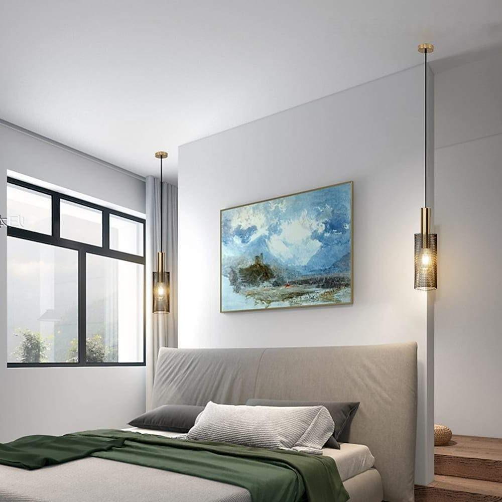 Cylinder Mini Pendant Light — Black or White Metal, LED, 1-Light, E26/E27, 5W, Adjustable Cord