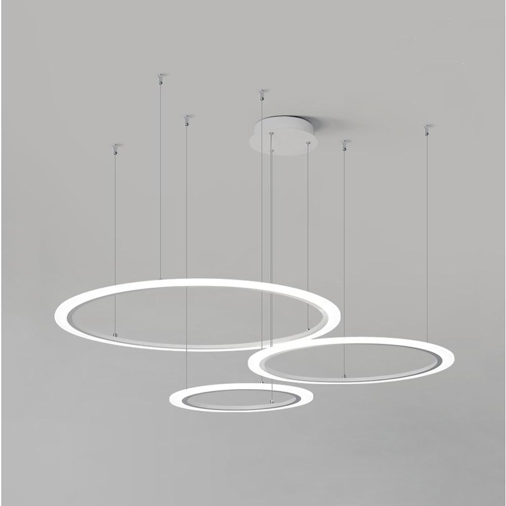 Artistic Circles LED Chandelier — Metal and Acrylic, 31" Diameter, Dimmable, Adjustable Cord