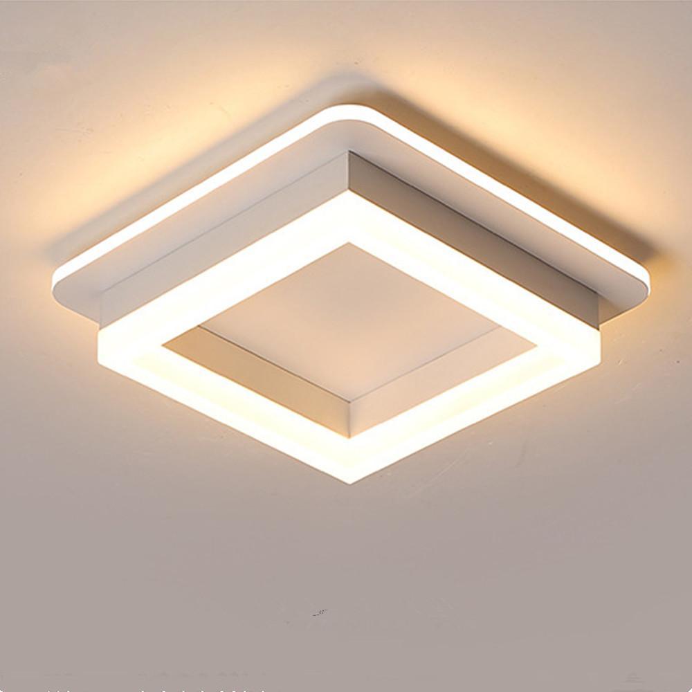 Square Flush-Mount Ceiling Light — Metal and Acrylic, 2-Light LED, 3000–6000K, 10"