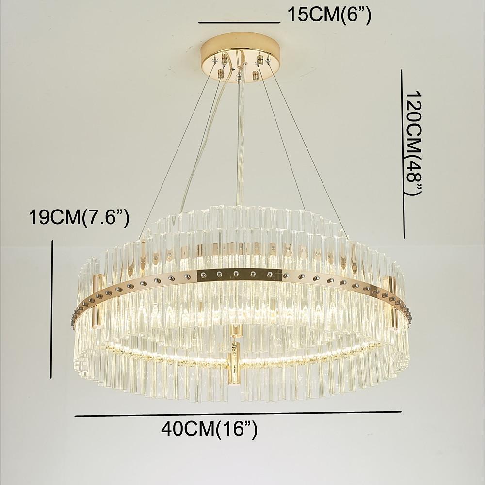 Modern Luxury Gold LED Crystal Chandelier with Dozens of Crystals
