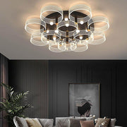 Modernist Circles LED Flush-Mount Ceiling Light — Metal, 3/5/7/12-Light, 20"–31", Warm White or Daylight
