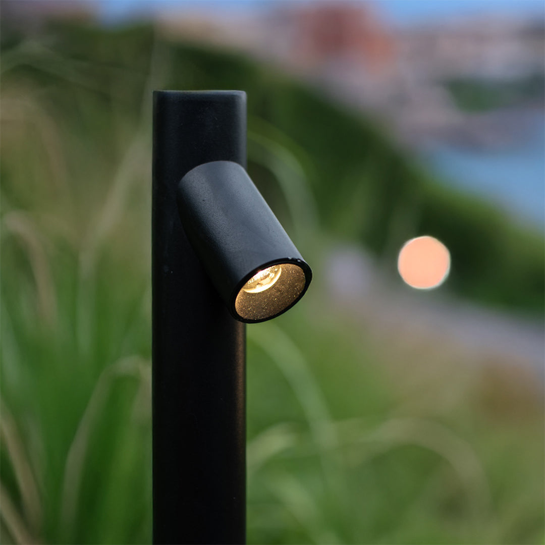 Bamboo Node LED Bollard Light — Aluminum, Black, IP65, 3000K, 23.6" or 35.4"
