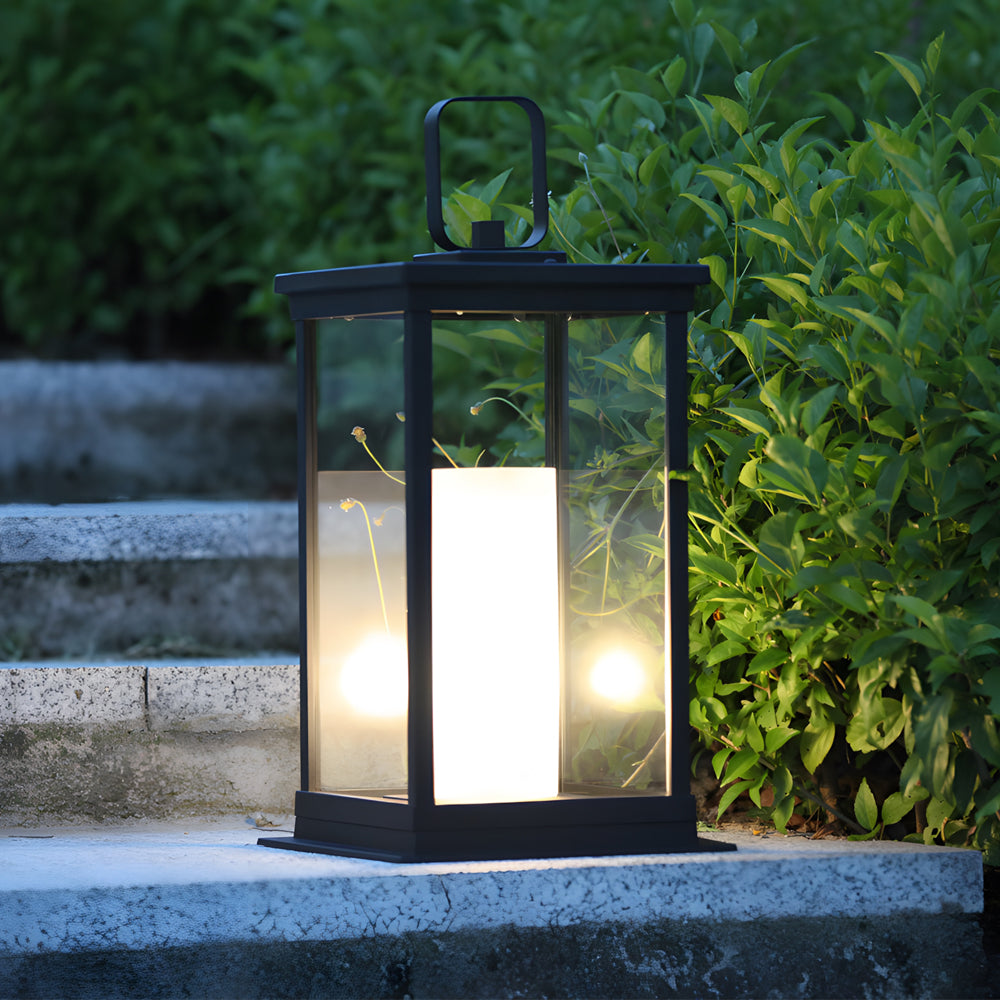 Modern Minimalist Outdoor Lantern — Die-Cast Aluminum and Glass, E27, 7W LED, IP54 Weatherproof, 3000K Warm White
