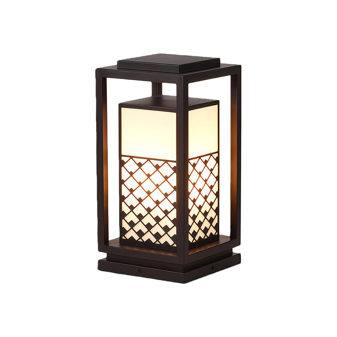 Waterproof Landscape Bollard Light — Black Zinc & Acrylic, LED, Solar or Hardwired, IP65, 3 Heights