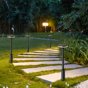 Outdoor Garden Path Light — Sand-Black Aluminum, LED, Solar / Hardwired, IP65, 9.4" or 23.6"