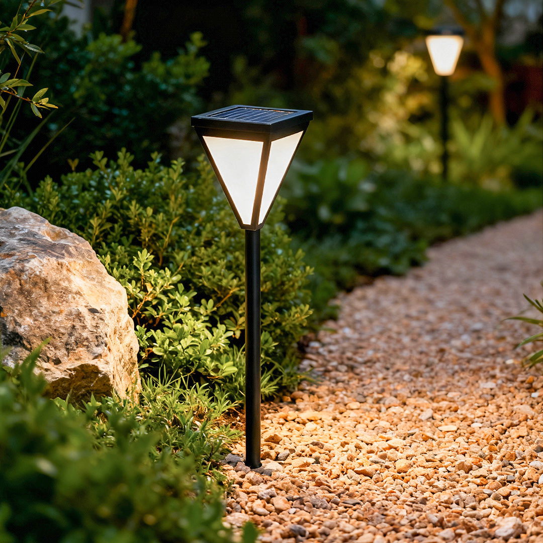 Minimalist Solar Outdoor Wall Sconce — Iron, White Acrylic Shade, 5W LED, 2200mAh, IP65, Remote Control