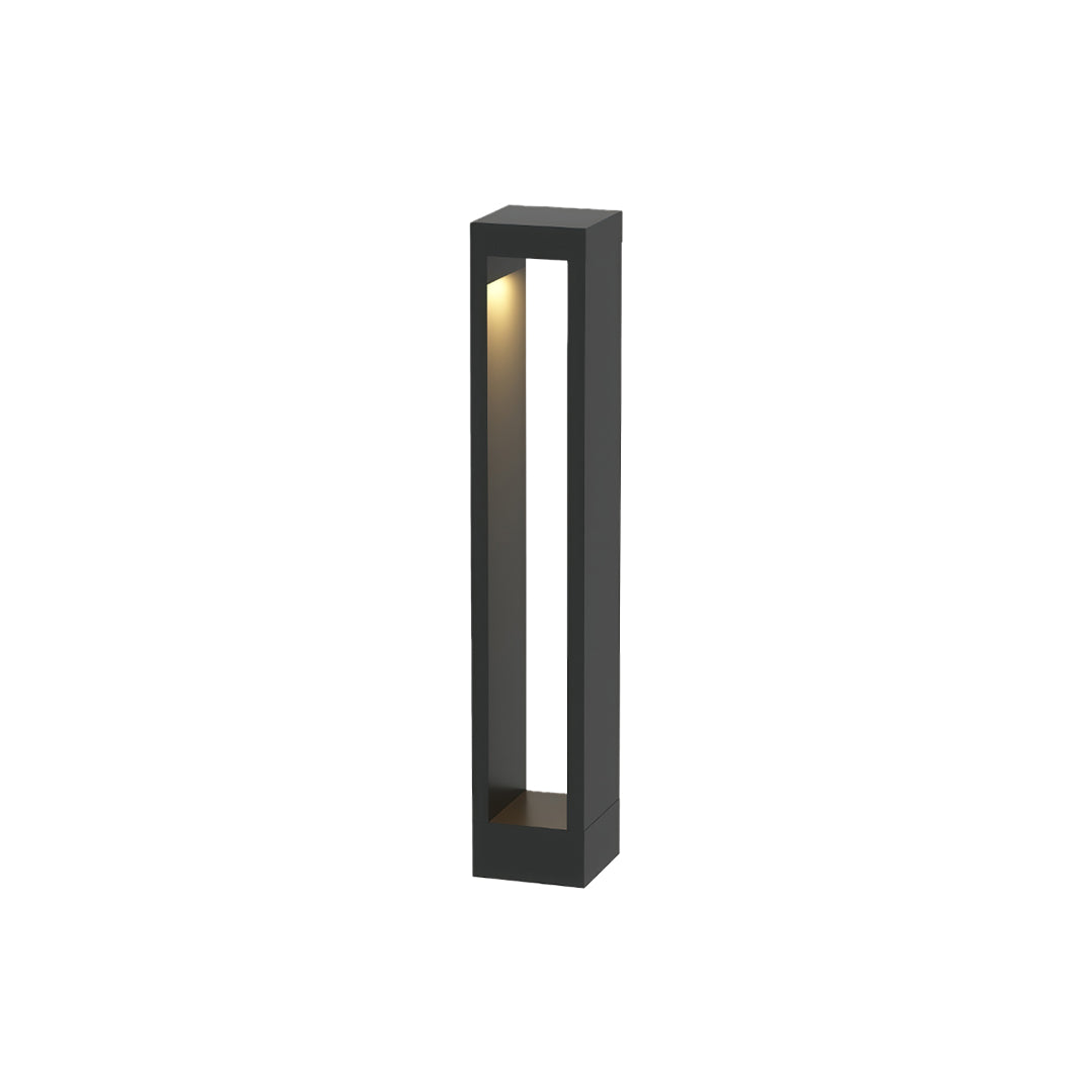 Minimalist Outdoor Bollard Light — Black Aluminum, 10W LED, IP54, Available in 11.8", 23.6", or 31.5"
