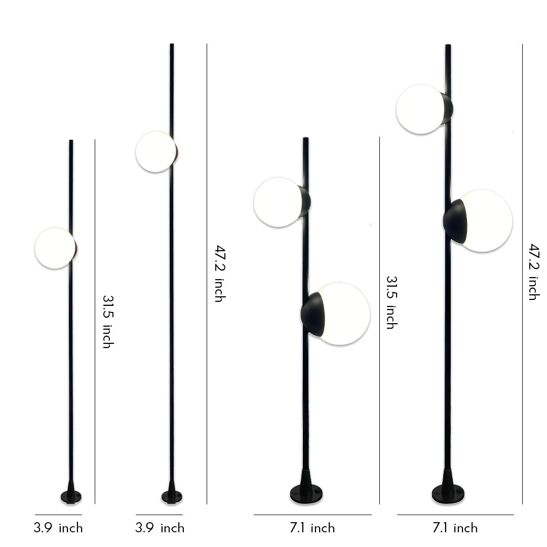 Minimalist Round Ball Path Light — Black, Acrylic Sphere, LED, Single- or Double-Head, 5W / 10W, IP65, Ra90, 2700K–3999K