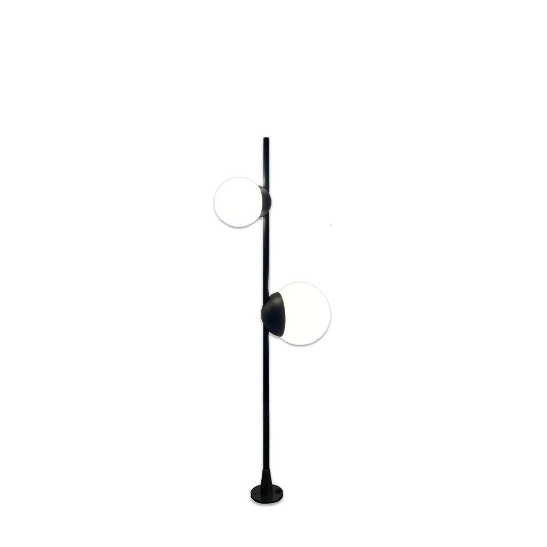Minimalist Round Ball Path Light — Black, Acrylic Sphere, LED, Single- or Double-Head, 5W / 10W, IP65, Ra90, 2700K–3999K
