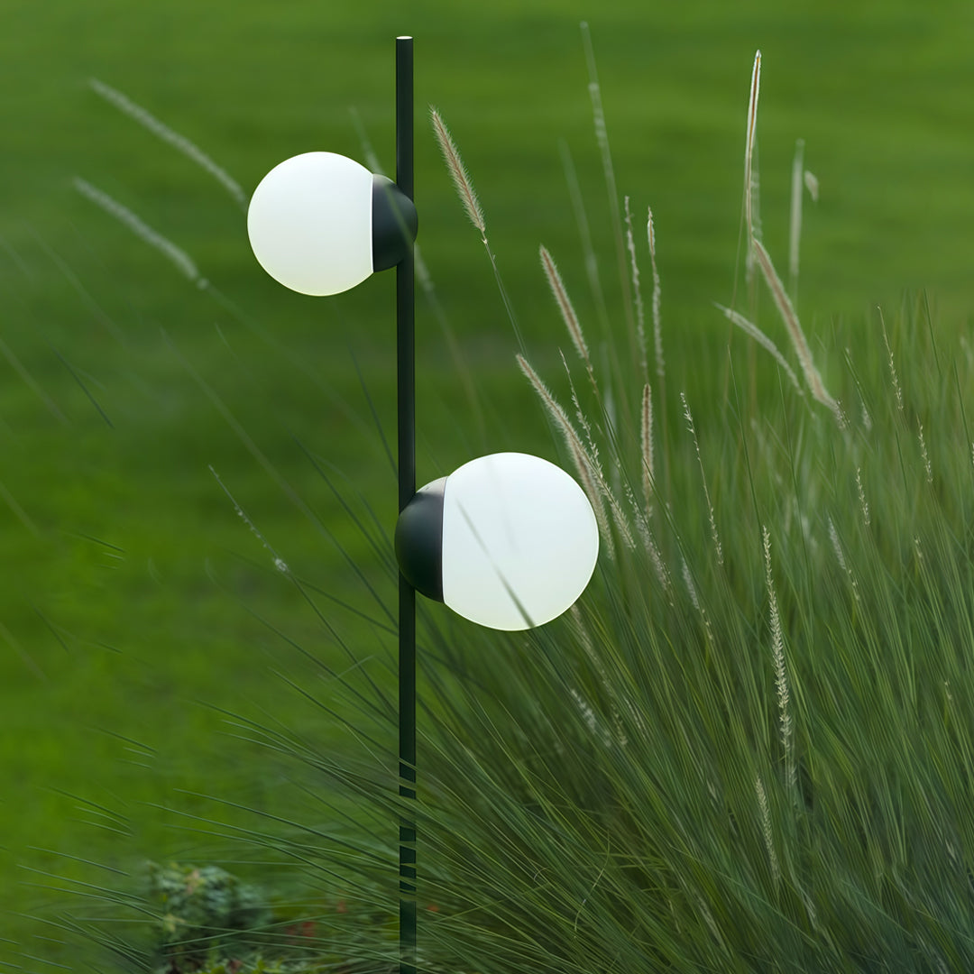Minimalist Round Ball Path Light — Black, Acrylic Sphere, LED, Single- or Double-Head, 5W / 10W, IP65, Ra90, 2700K–3999K