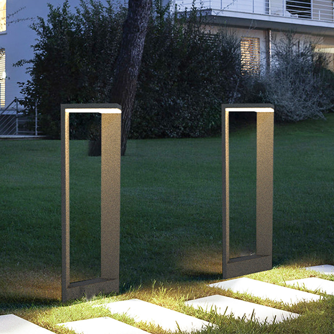 Square Outdoor Bollard Light — Stainless Steel, Black, LED, IP65, 6W / 10W, Warm White 3000K