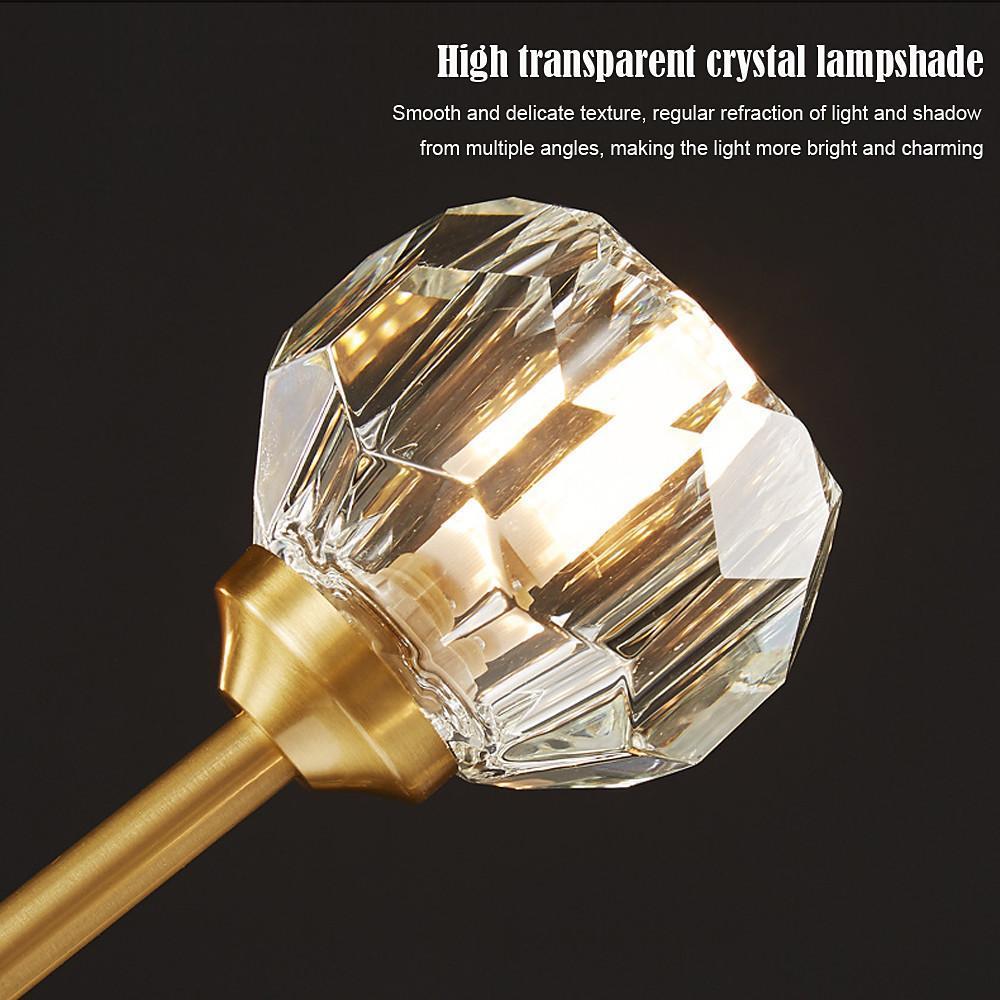 Sputnik Crystal Chandelier — Copper & Crystal, 15-Light LED, 31" Diameter, Three-Step Dimming