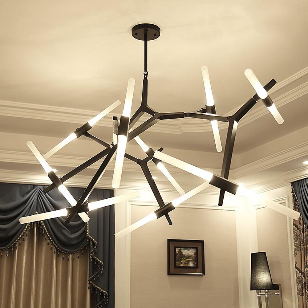 Sputnik Chandelier — Aluminum, 14-Light LED, 67" Wide, 3000K / 6500K