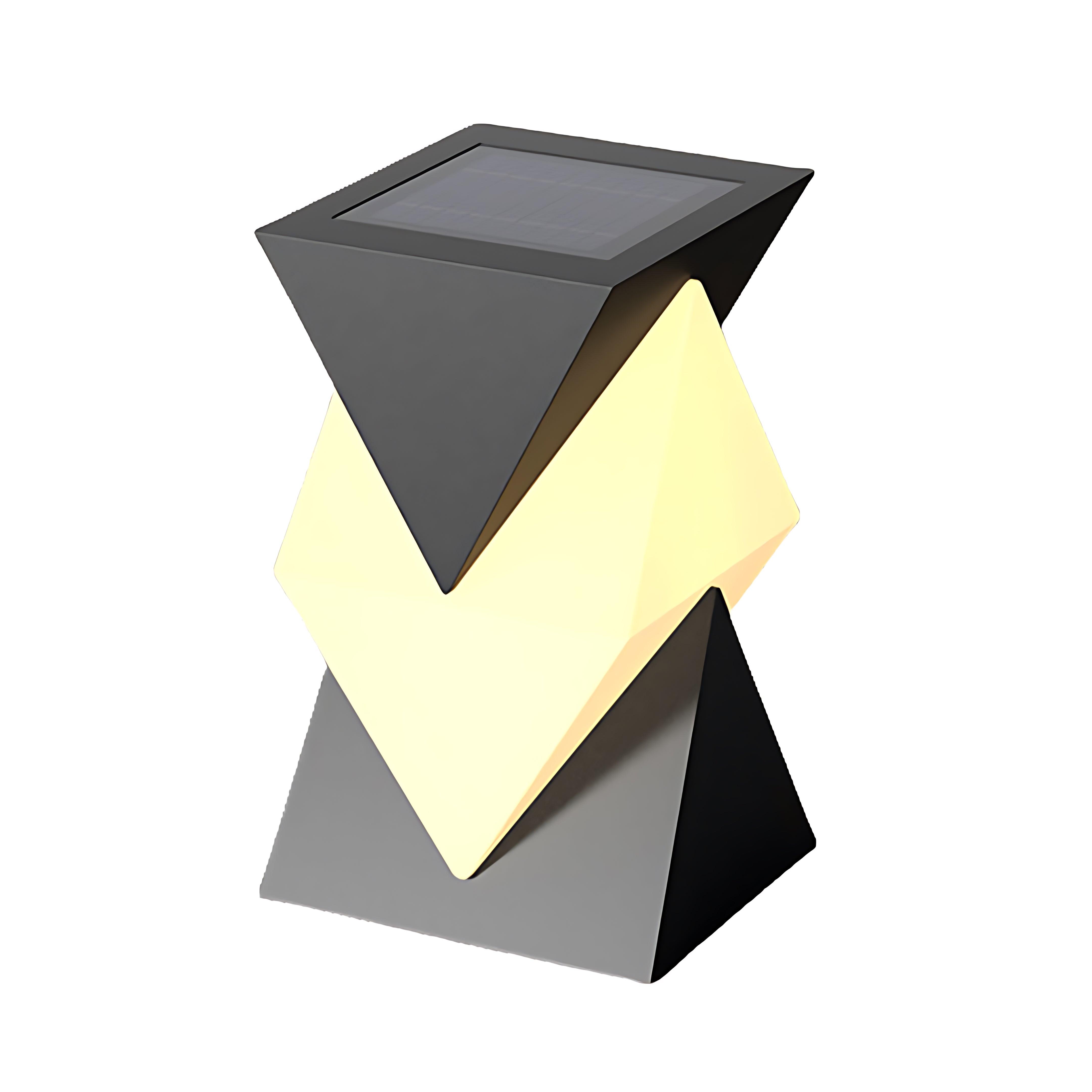 Minimalist Geometric Outdoor Pillar Light — Stainless Steel, LED, IP65, Solar or Hardwired, 3000K Warm White