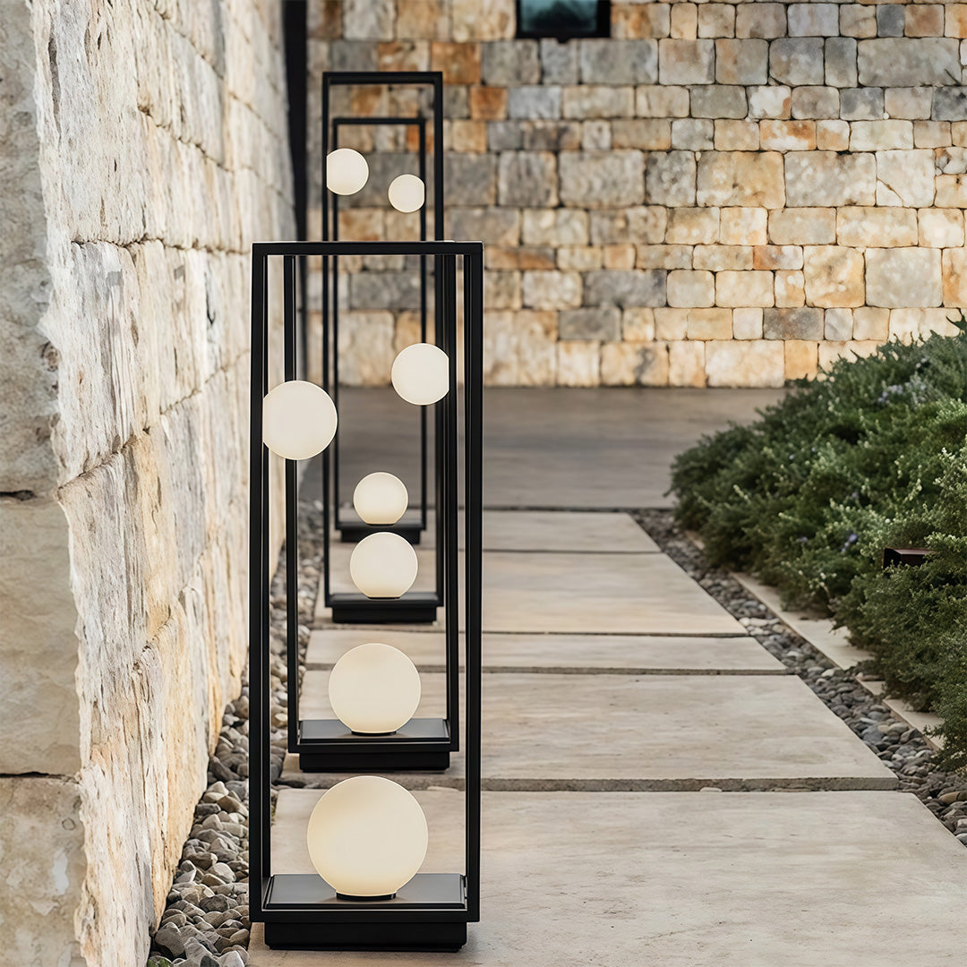 Outdoor Bollard Light — Black Aluminum, Plug-in or Solar, LED, IP54, 27.6" or 40.6"