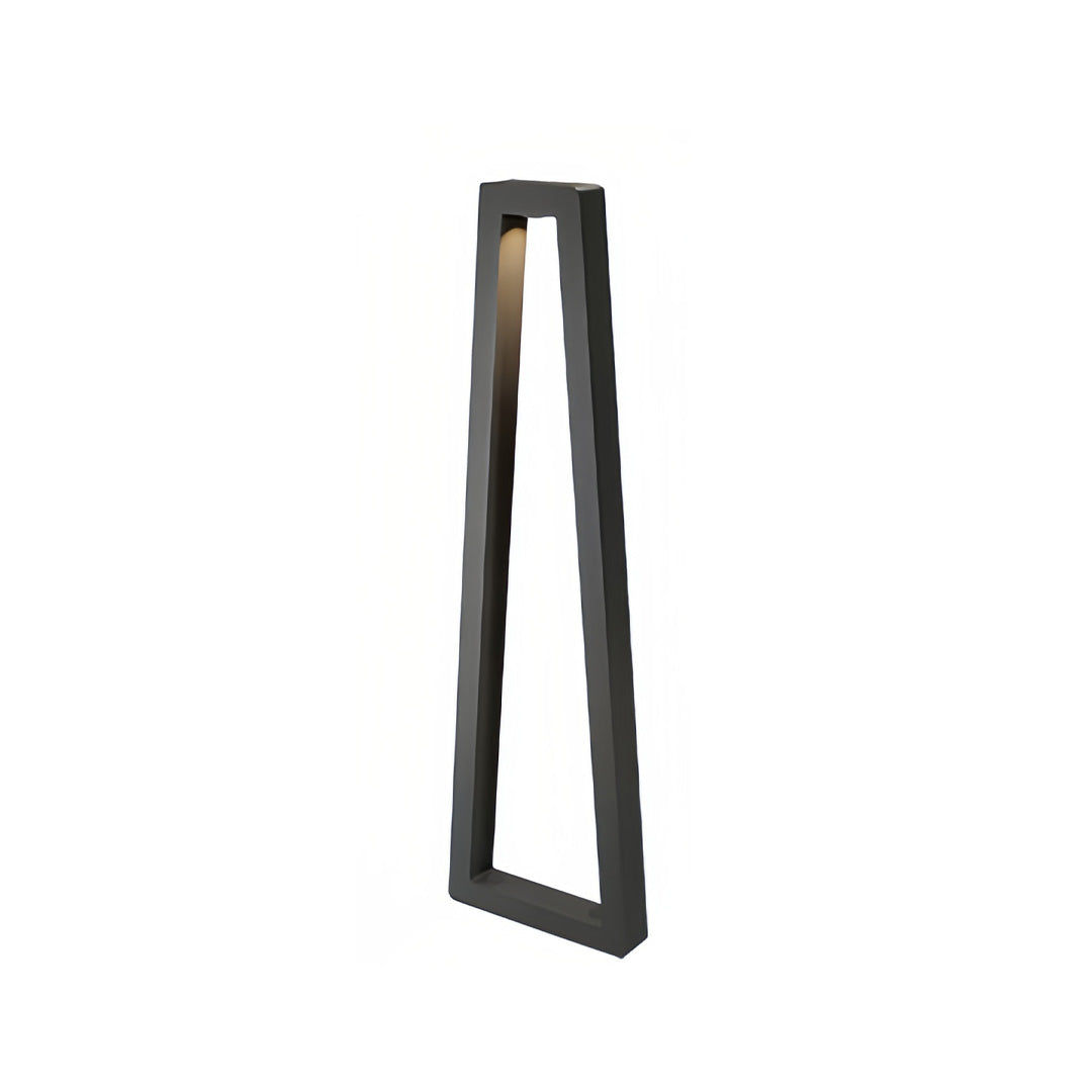 Minimalist Trapezoidal Landscape Pillar Light — Black Die-Cast Aluminum, 14W LED, IP65, 39.4" Hardwired