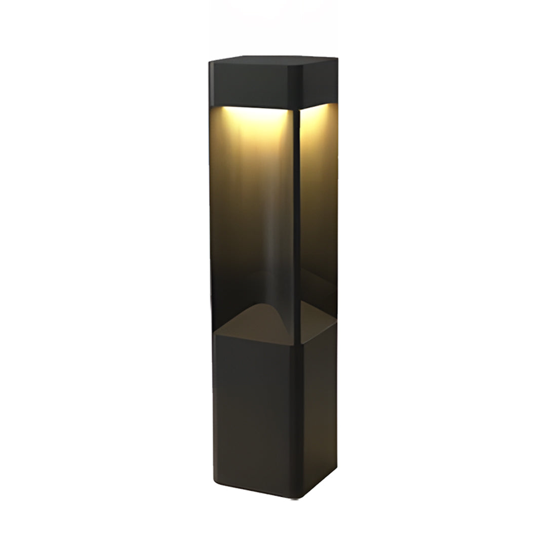 Modern Outdoor Bollard Light — Black Stainless Steel, 15W LED, IP65, Three Height Options