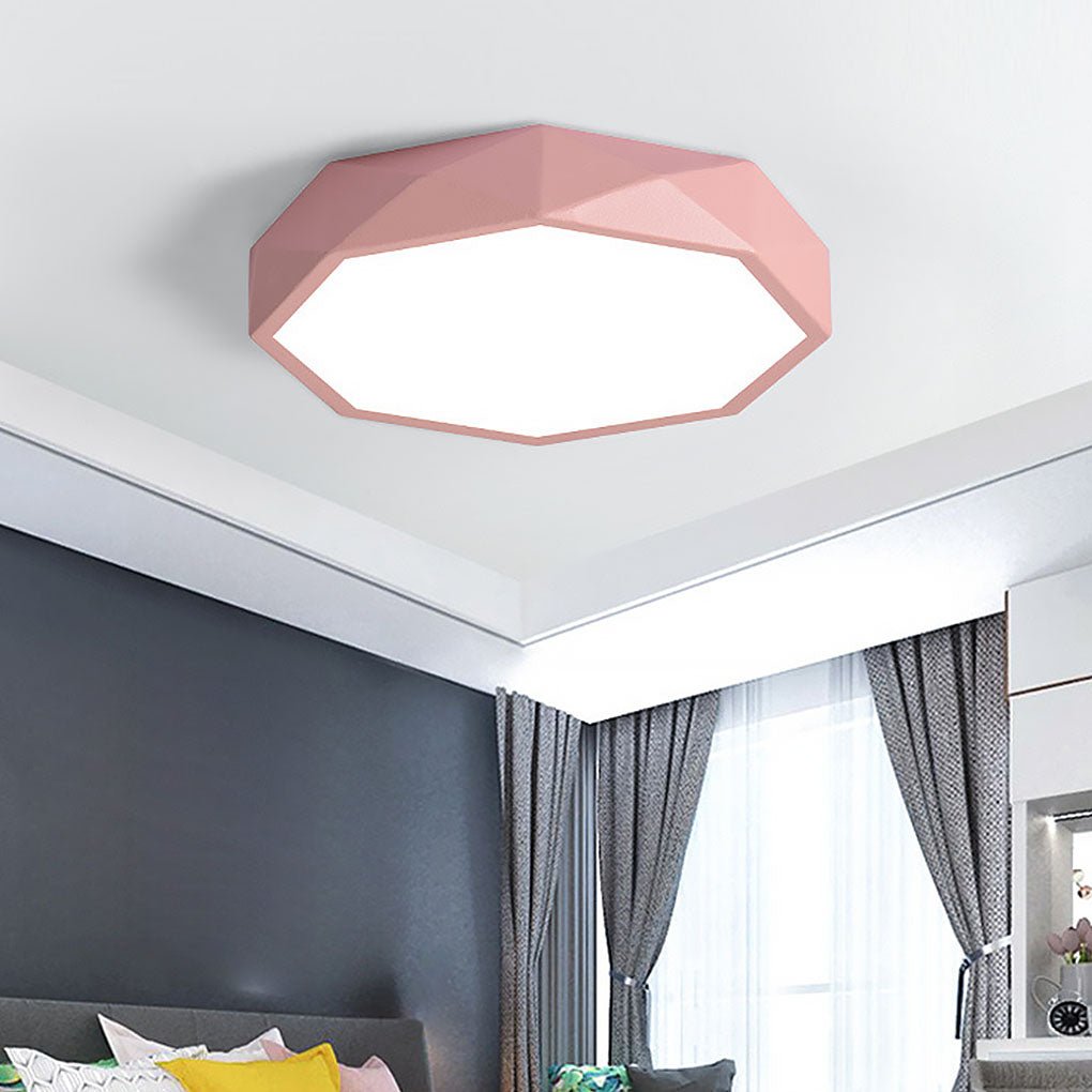 Modern Geometric Globe Flush-Mount Ceiling Light — Metal & PVC, 20W LED, Dimmable, Remote Control, 3000K–5400K, 16"