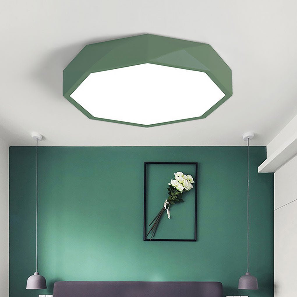 Modern Geometric Globe Flush-Mount Ceiling Light — Metal & PVC, 20W LED, Dimmable, Remote Control, 3000K–5400K, 16"
